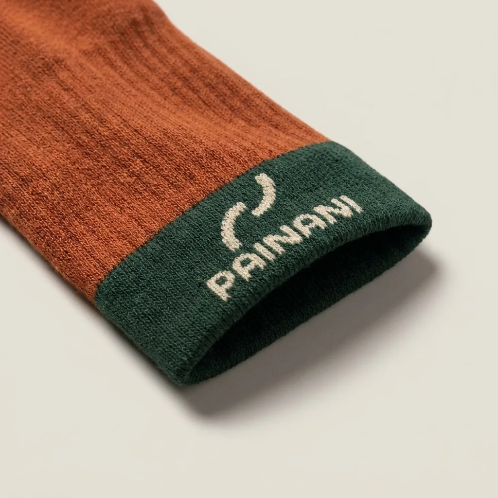 PAINANI crew sock cuff, knitted wordmark detail